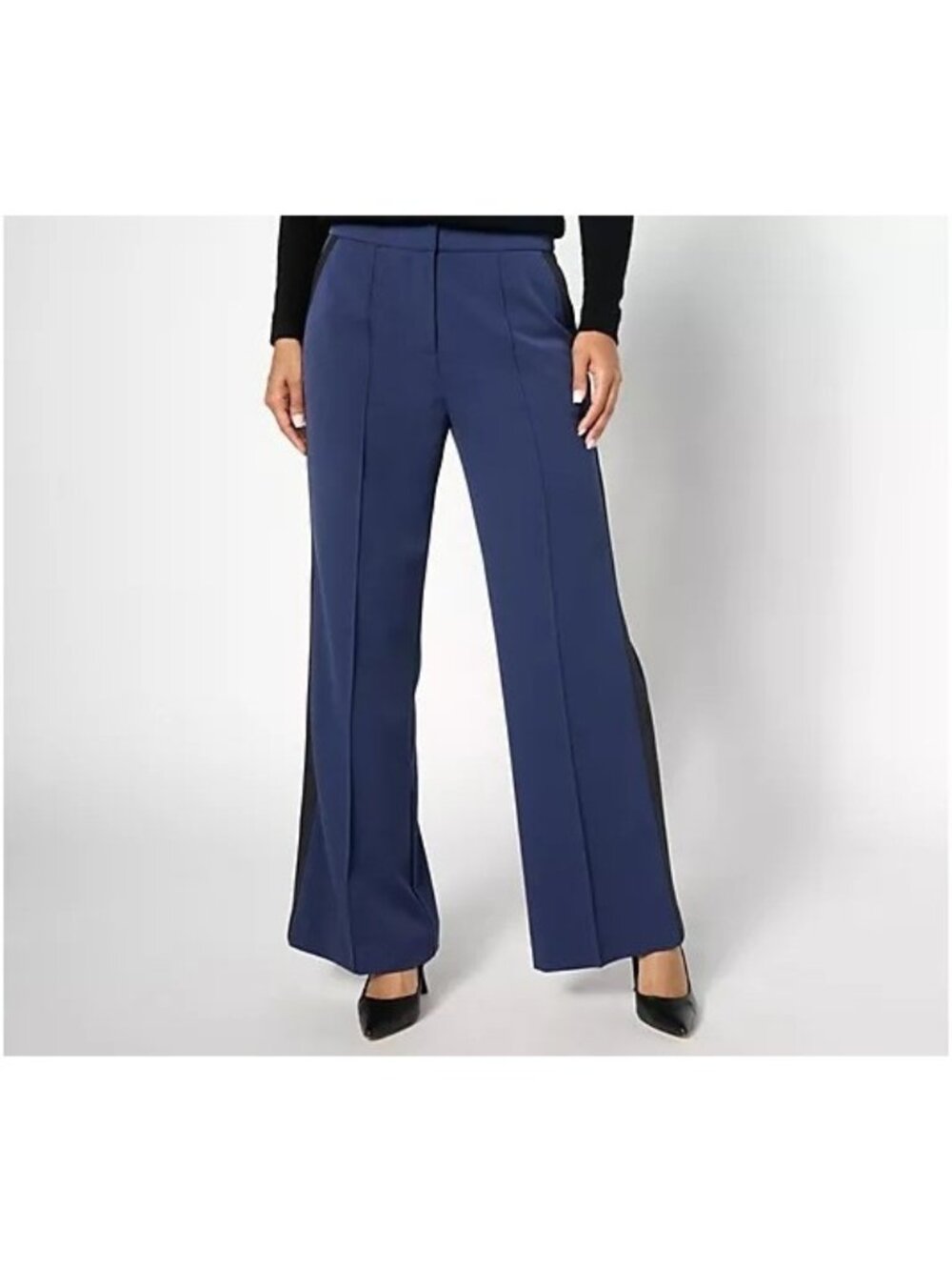 Studio Park x Kerstin Lindquist Trouser Size 4 Regular Wide Leg Navy Blue Work
